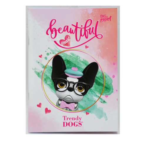 CUADERNO 17X22 TAPA FLEXIBLE ABROCHADO TRENDY DOGS X 48 HOJAS - Imagen 2